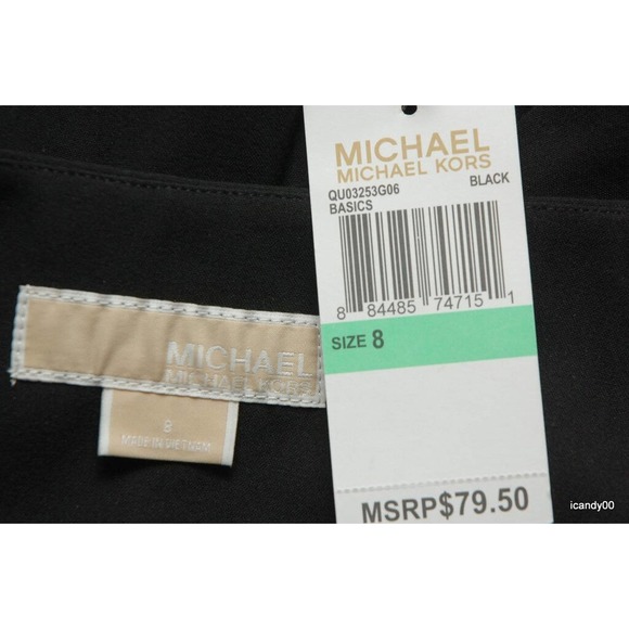 Michael Kors Stretch Poly Blend Cropped Dress Pants Trousers Black 10 Nwt $79 - Picture 5 of 6